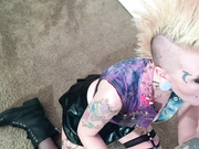 Punk With Mohawk &Amp; Tattoos Gives Great Blowjob &Amp; Swallows Every Last Drop!