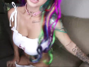 Sexy Babe With Rainbow Hair And Big Tits